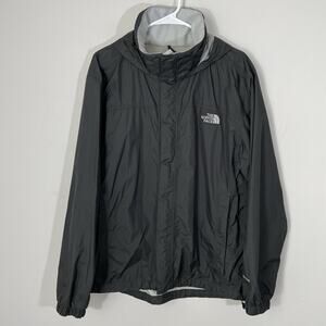 The North Face HyVent Waterproof Hooded Jacket Mens Size Medium Gray Windbreaker
